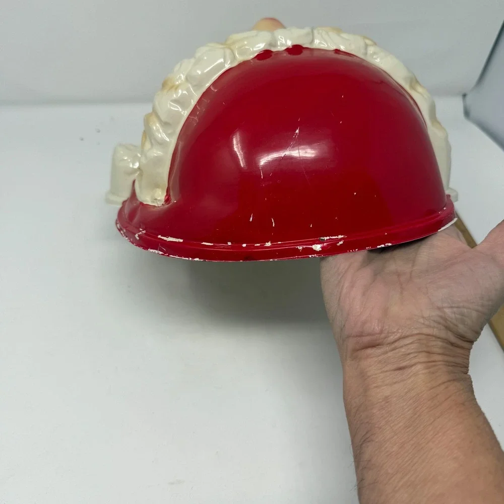 Vintage‎ Plastic Santa Claus Face Mask Thin Plastic Large 12x9x6 Lot of 2